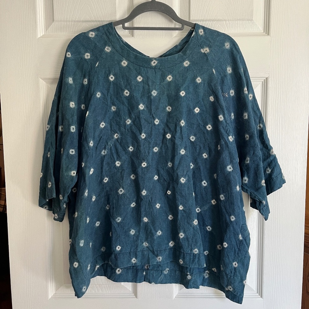 Maiwa 100% Linen Short Sleeve Top